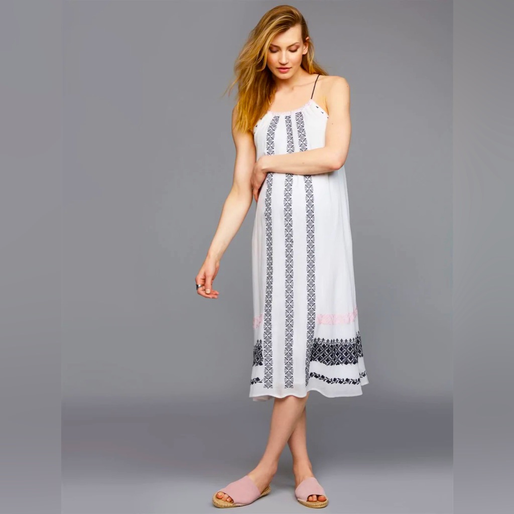 Q&A Embroidered Maternity Dress